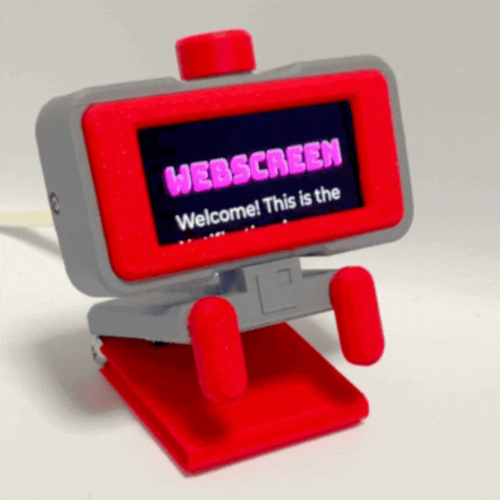 WebScreen device running with AMOLED display showing interface and animations